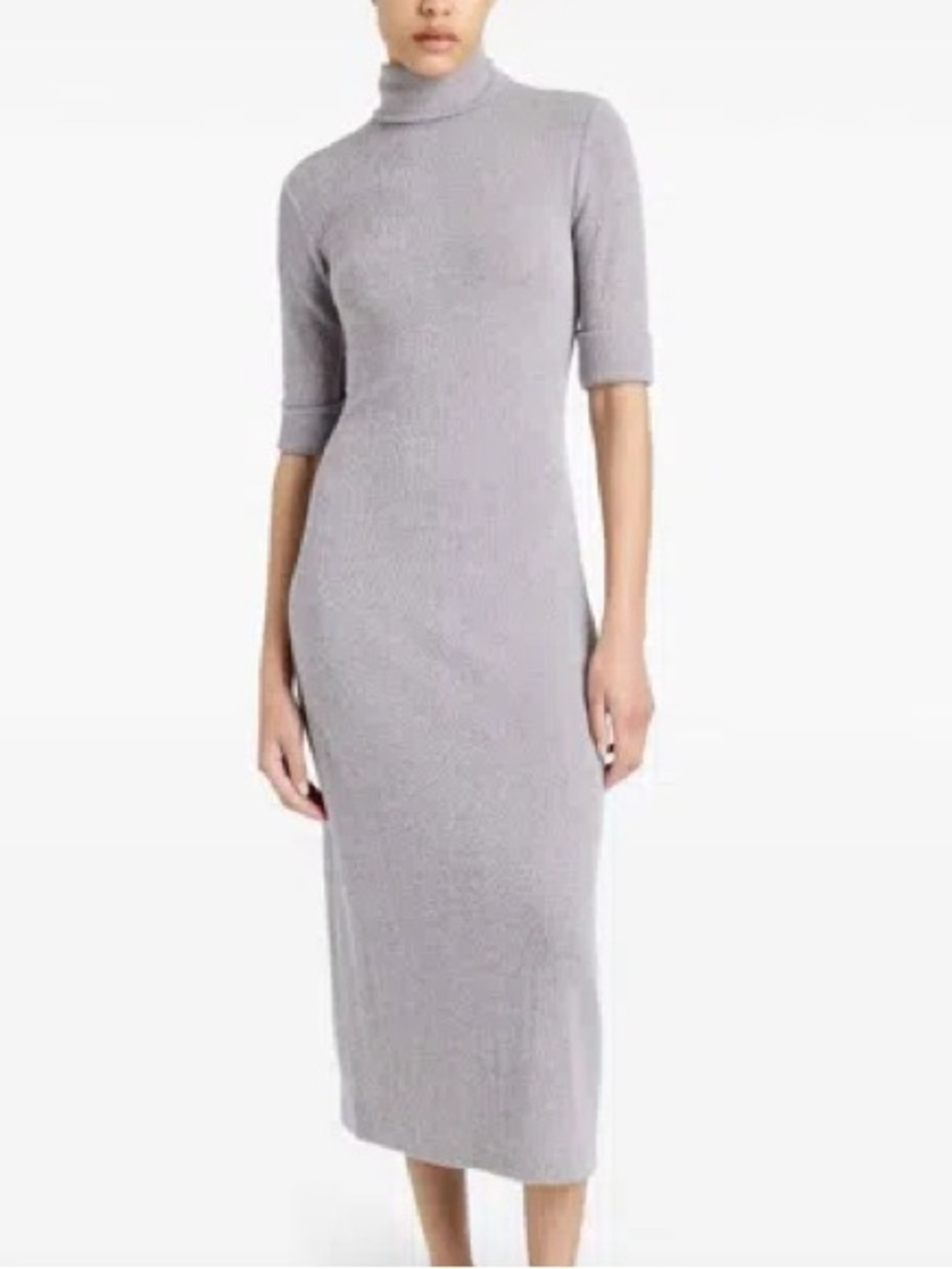 Proenza Schouler L Light Alloy Melange Cerine Ribbed-Knit Boucle Midi Dress NWOT